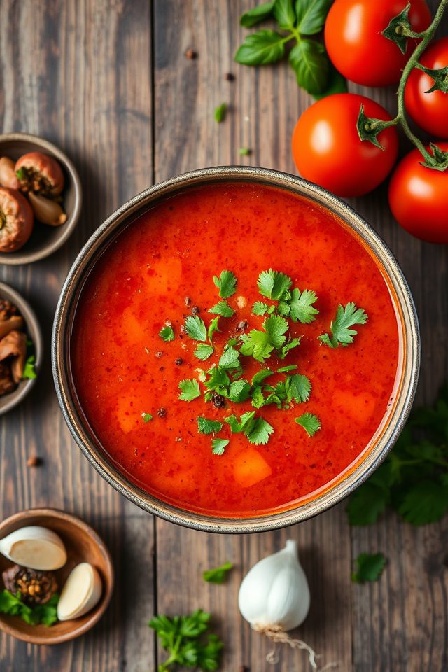 herb infused tomato soup