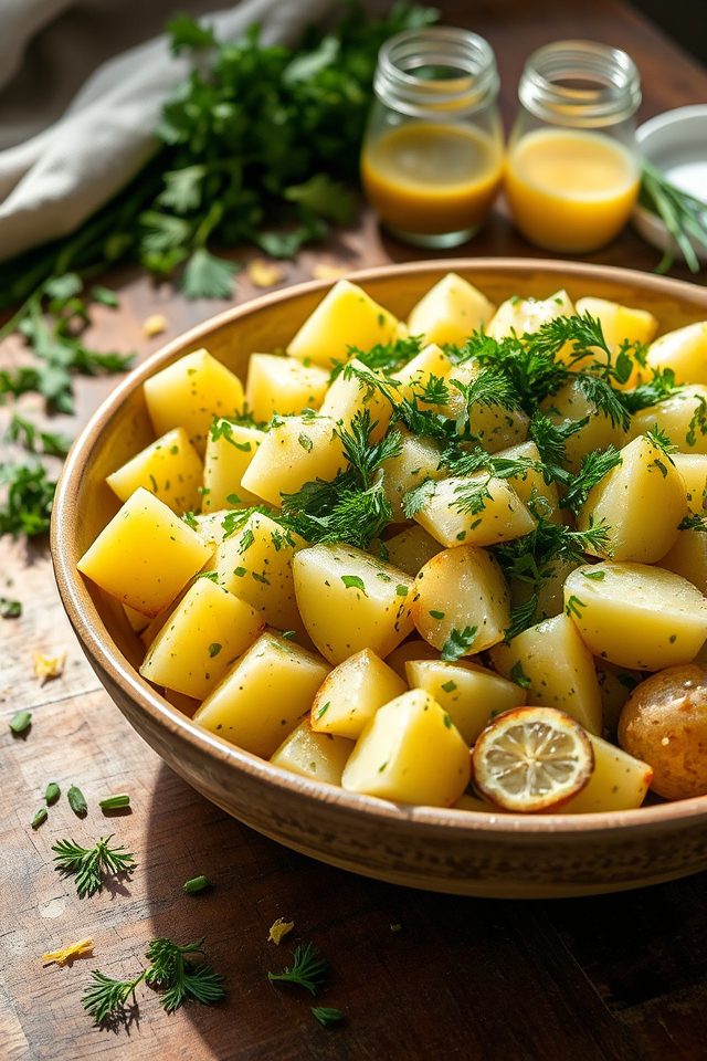 herb infused warm potatoes