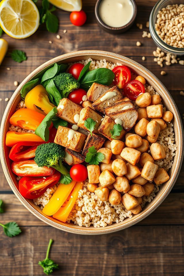 high protein quinoa bowl