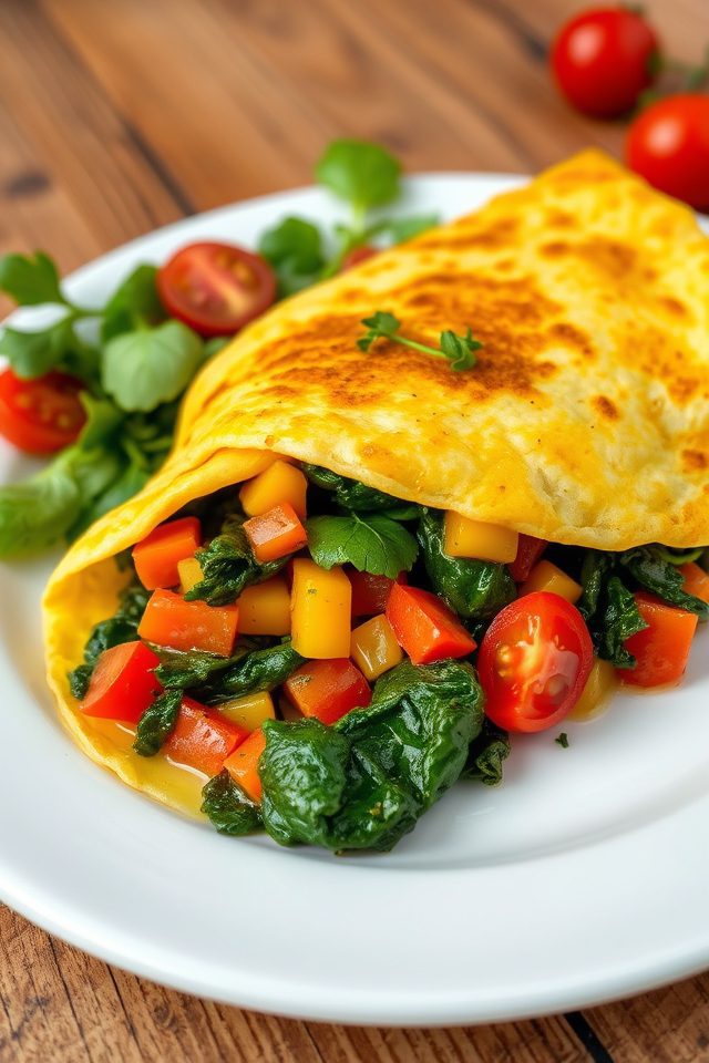 high protein vegetable omelet