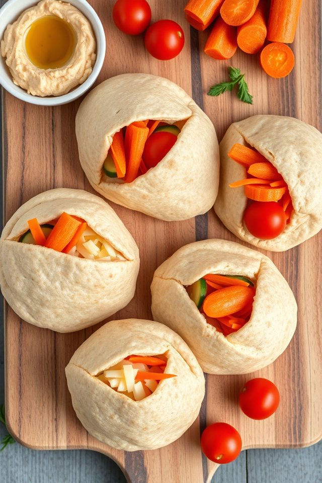 homemade hummus pita snacks