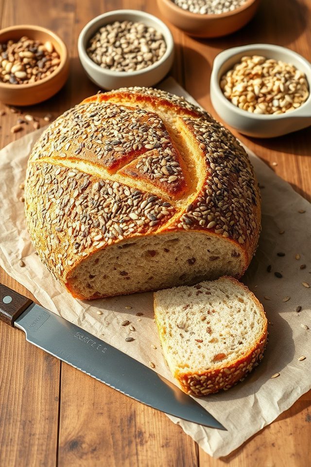 homemade multigrain rustic loaf