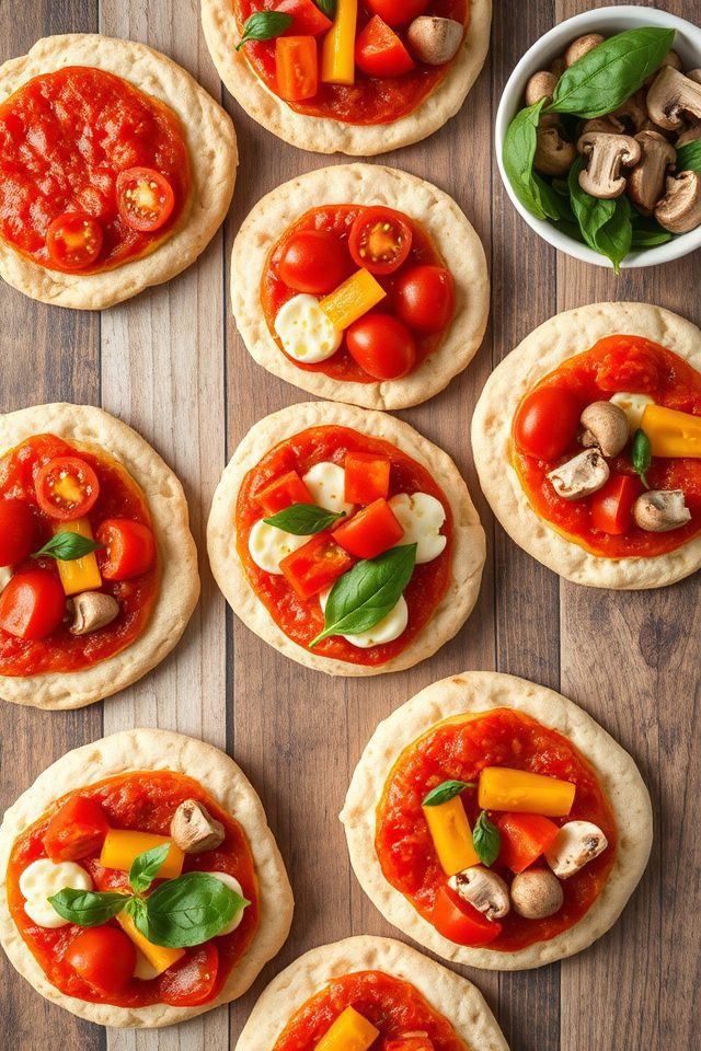 homemade pita fresh pizzas