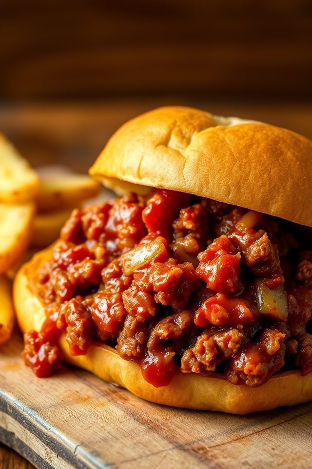 homemade saucy meat sandwiches