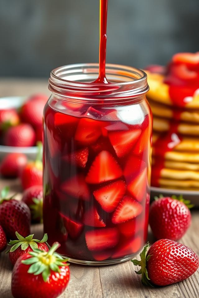 homemade sweet strawberry syrup