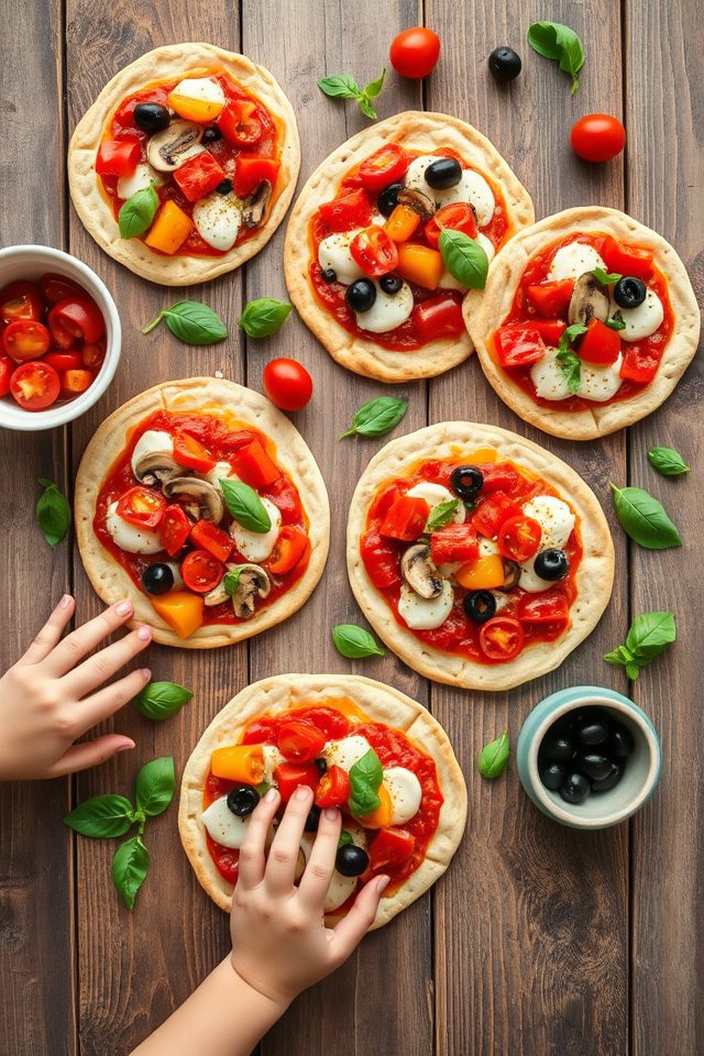 homemade vegetable pita pizza