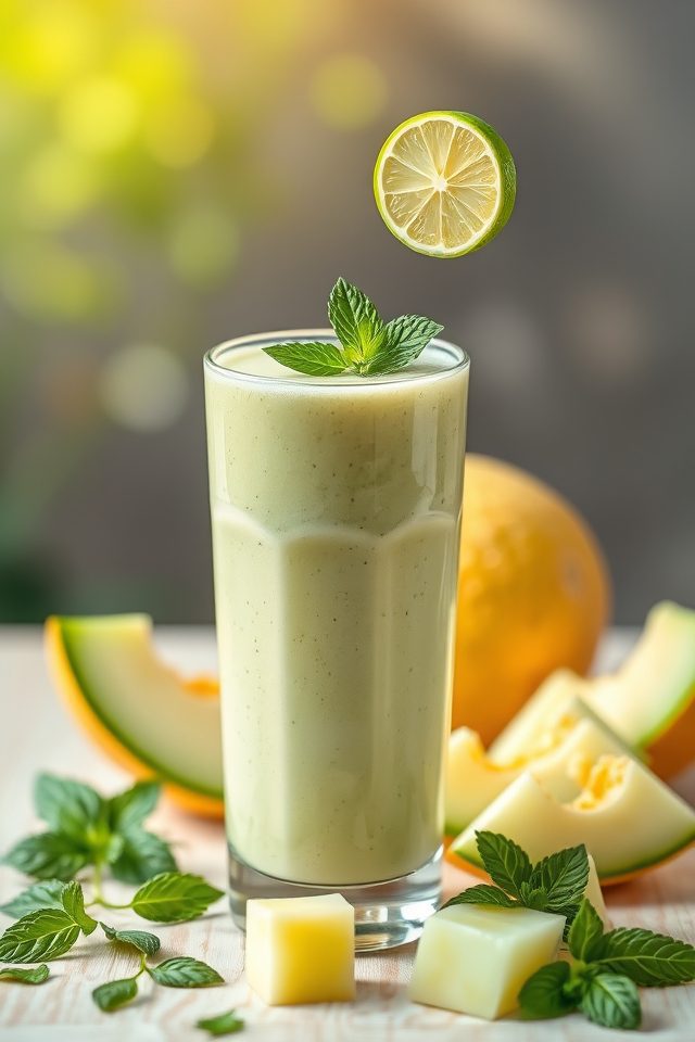 honeydew fruit blended smoothie