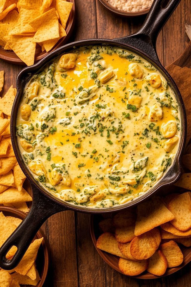 hot creamy spinach dip