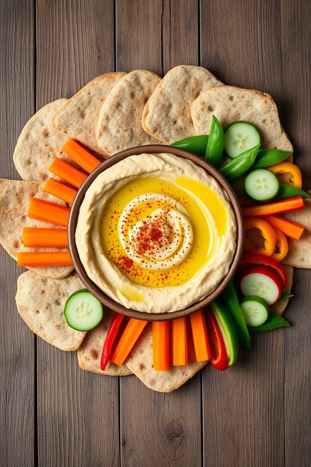 hummus pita vegetable dippers
