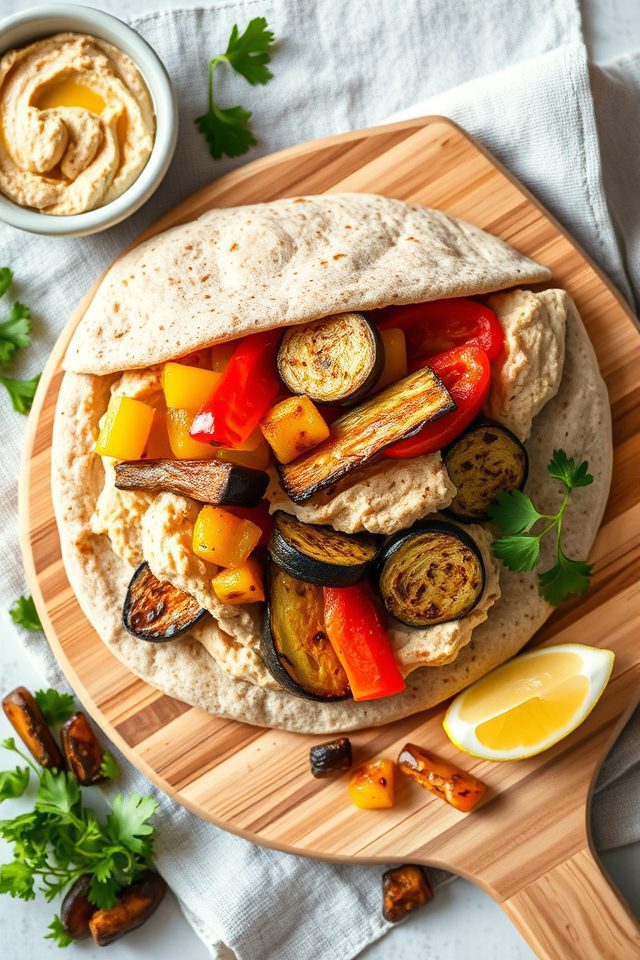 hummus roasted veggie pita
