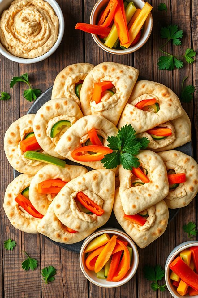 hummus veggie pita pockets