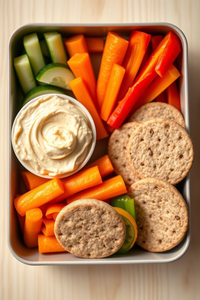 hummus veggies crackers snack