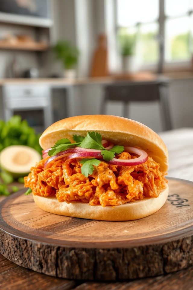 indian inspired chicken sandwich