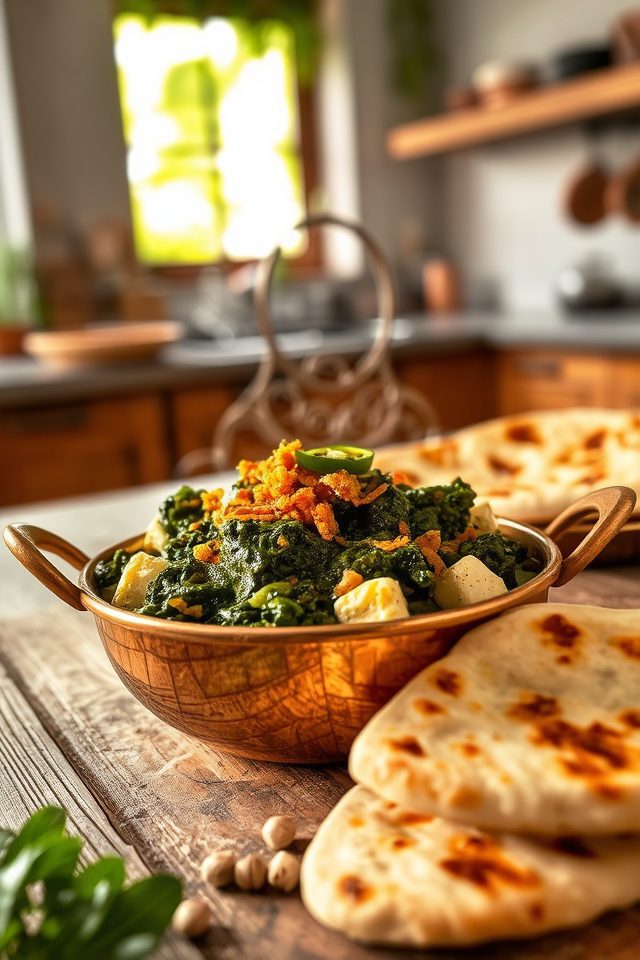 indian spinach cheese dish