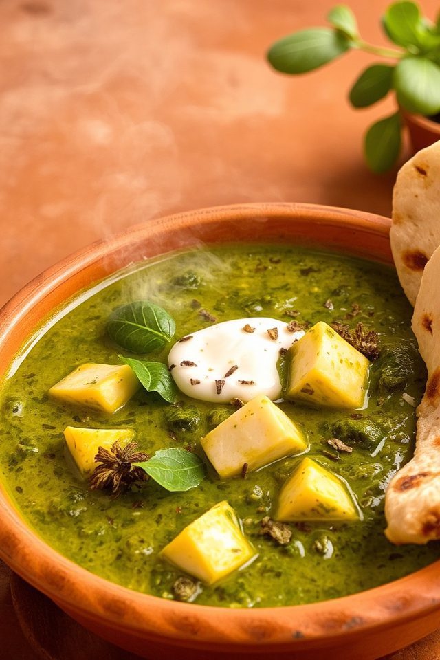 indian spinach curry dish