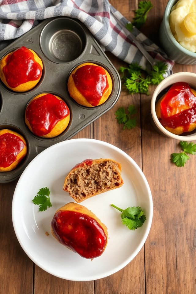 individual glazed meatloaf muffins