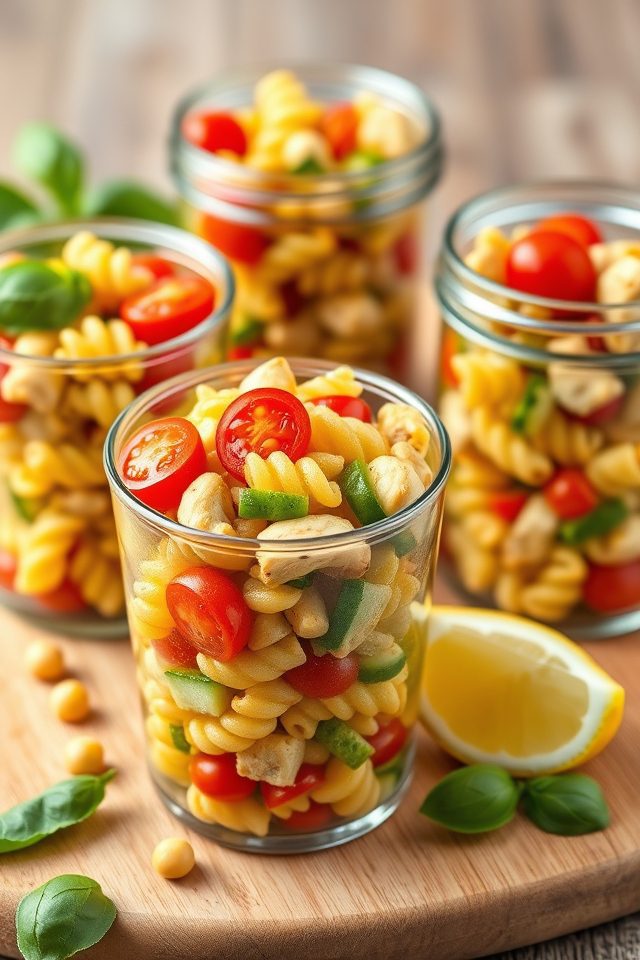 individual pasta salad servings