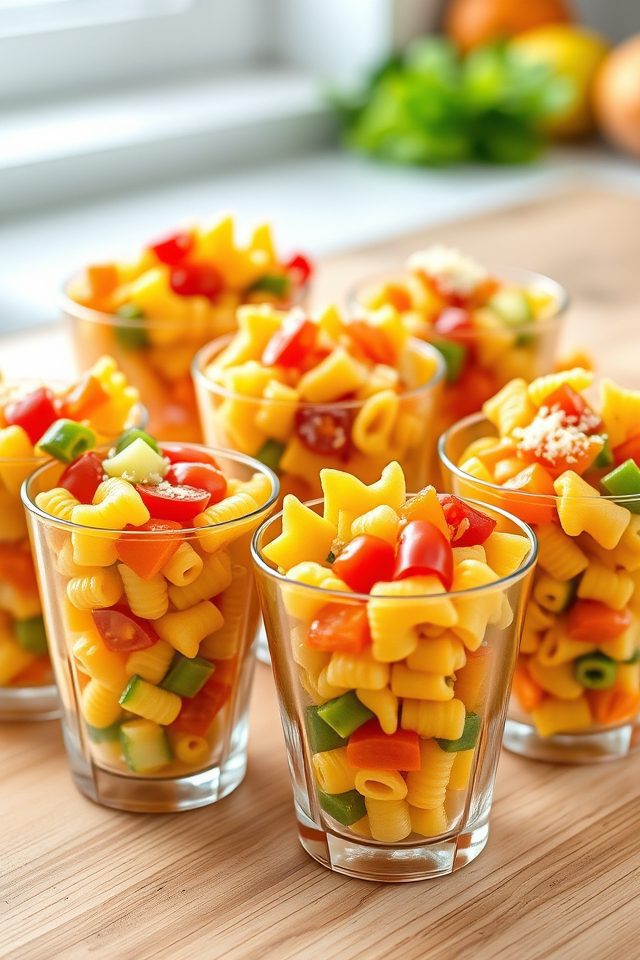individual vibrant pasta servings
