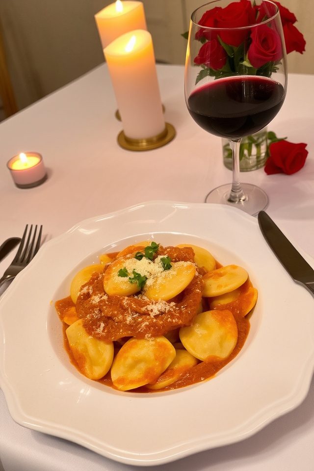italian homemade valentine pasta