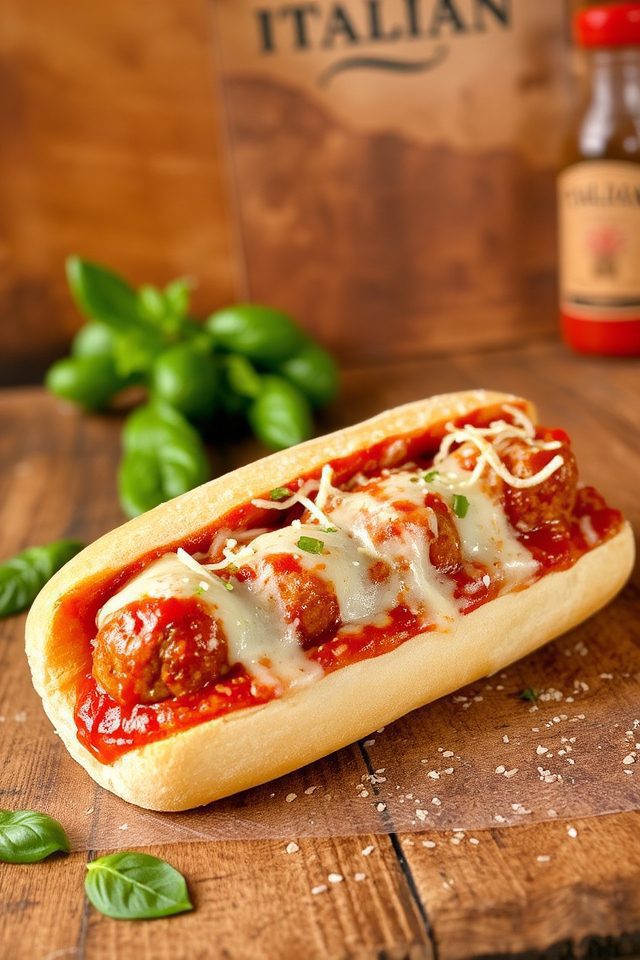 italian inspired meatball subs