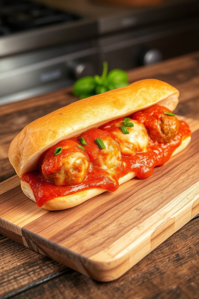 italian meatball sub sandwich