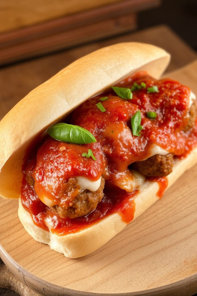 italian meatball sub sandwich