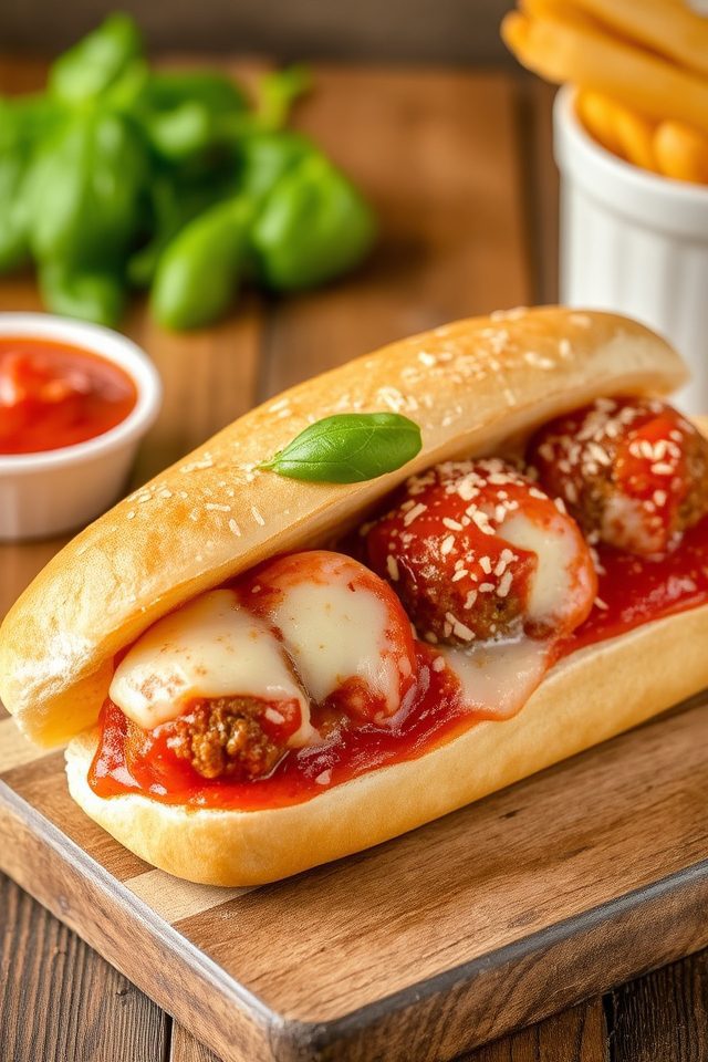 italian meatball sub sandwich