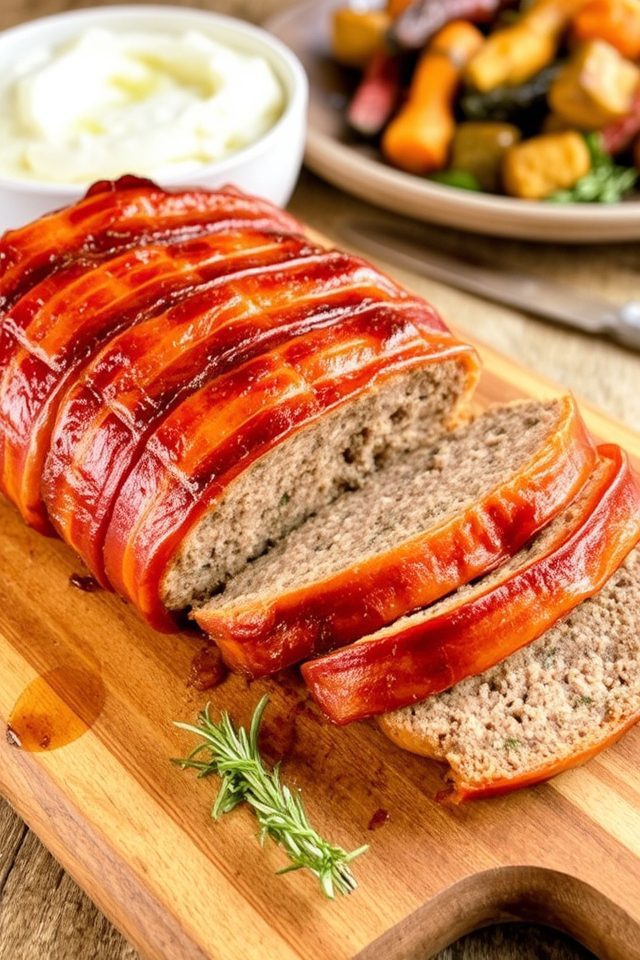 juicy bacon wrapped meatloaf