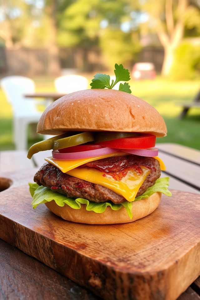juicy beef cheese burger