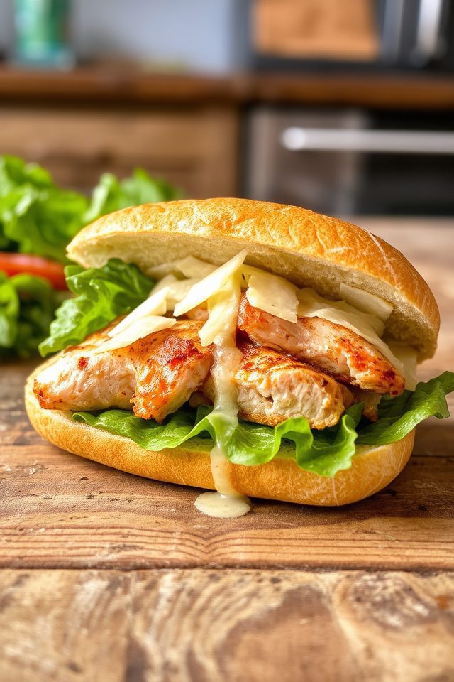 juicy chicken caesar sandwich