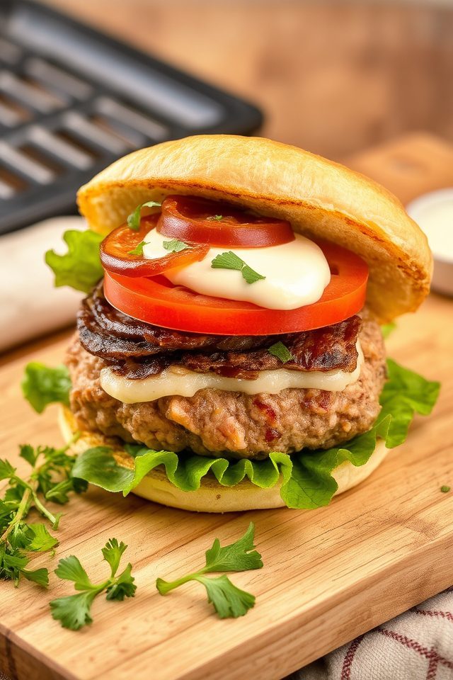 juicy pork burger option