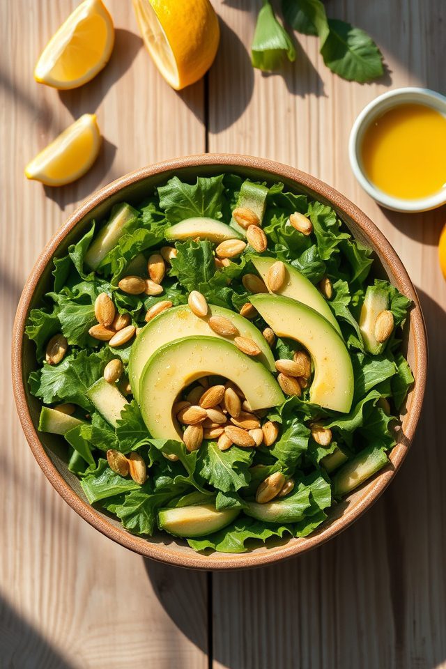 kale avocado sunflower salad