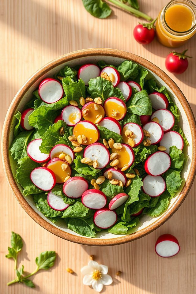 kale radish honey mustard
