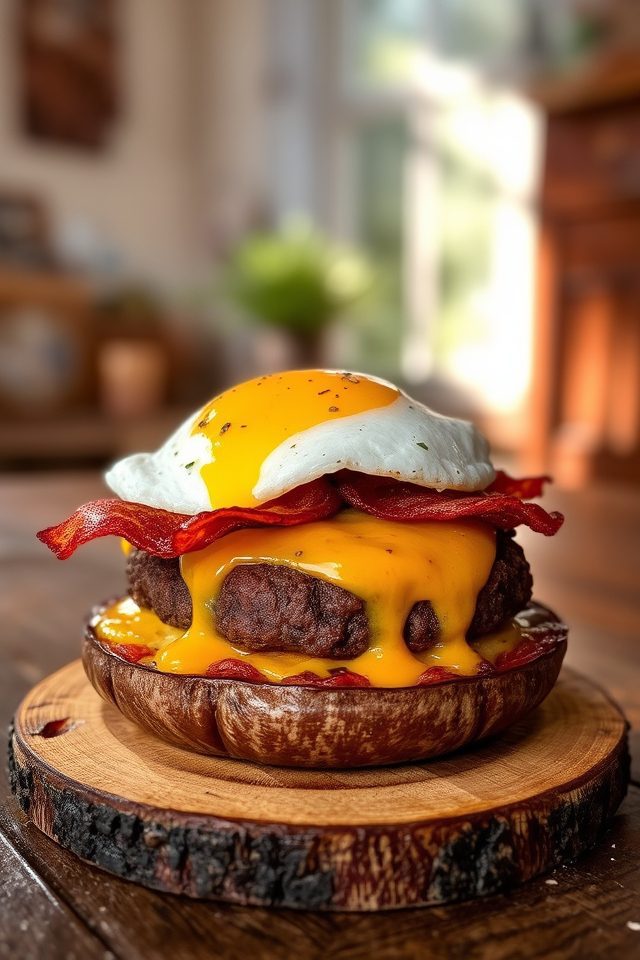 keto breakfast burger meal