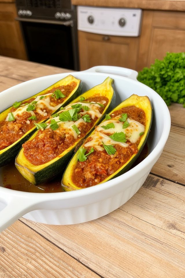 keto zucchini meat boats
