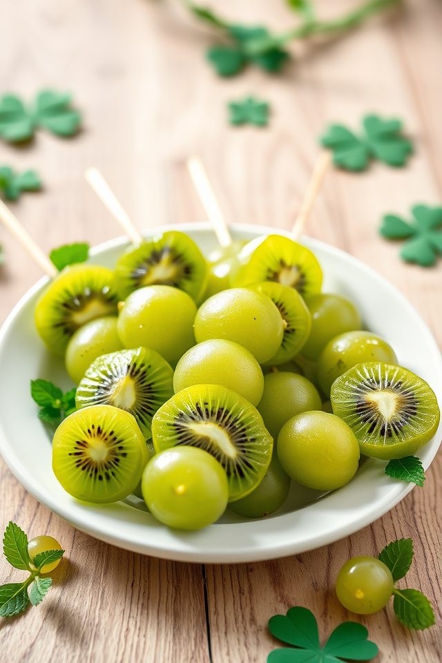 kiwi green grape skewers