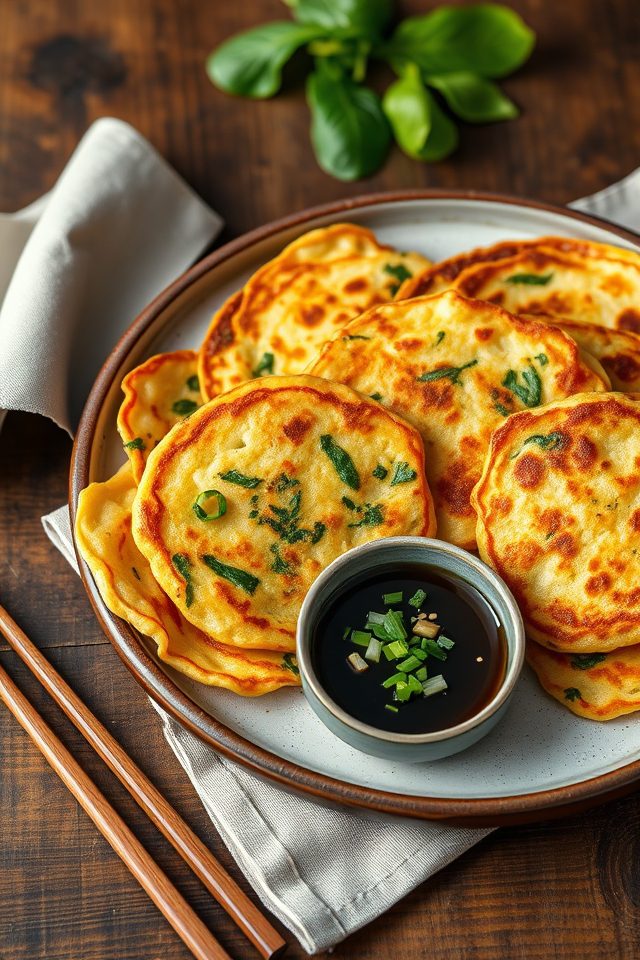 korean tofu spinach pancakes