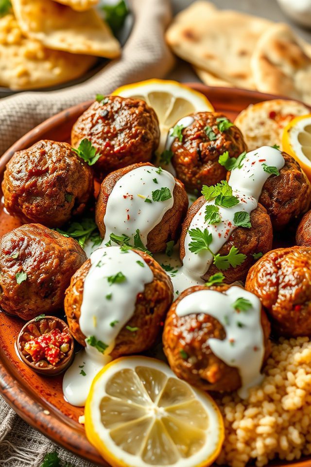 lamb meatballs yogurt sauce