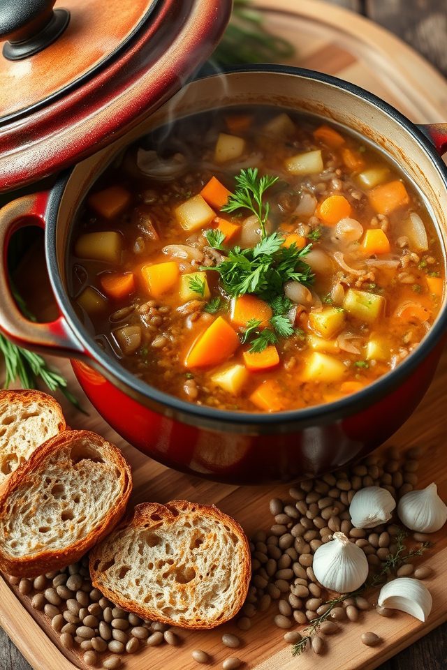 large batch lentil soup