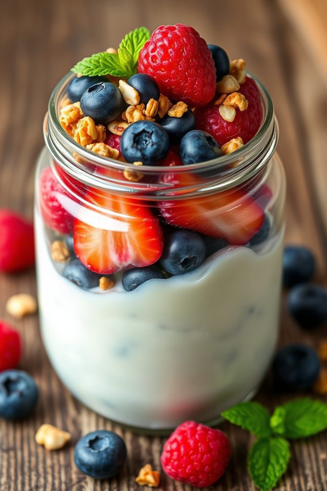 layered berry yogurt parfaits