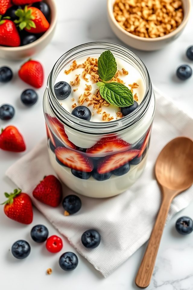 layered greek yogurt parfaits
