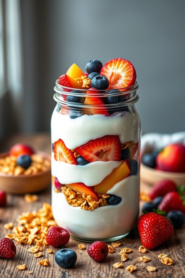 layered greek yogurt parfaits