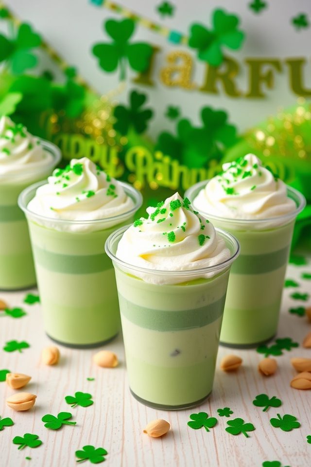 layered pistachio dessert parfaits