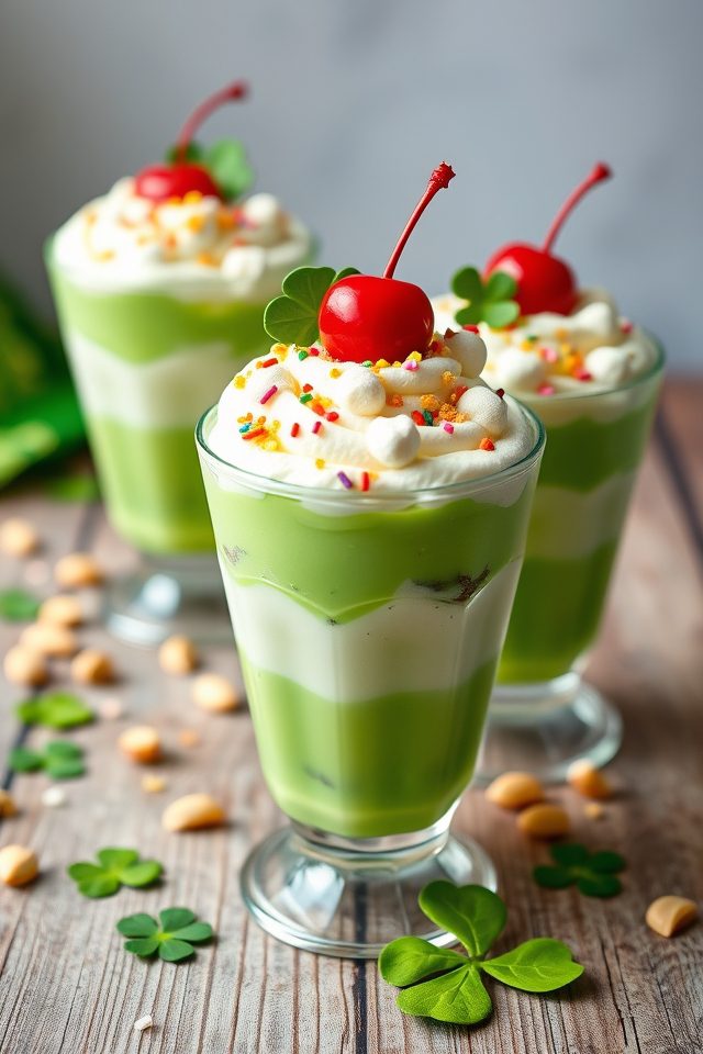 layered pistachio dessert parfaits