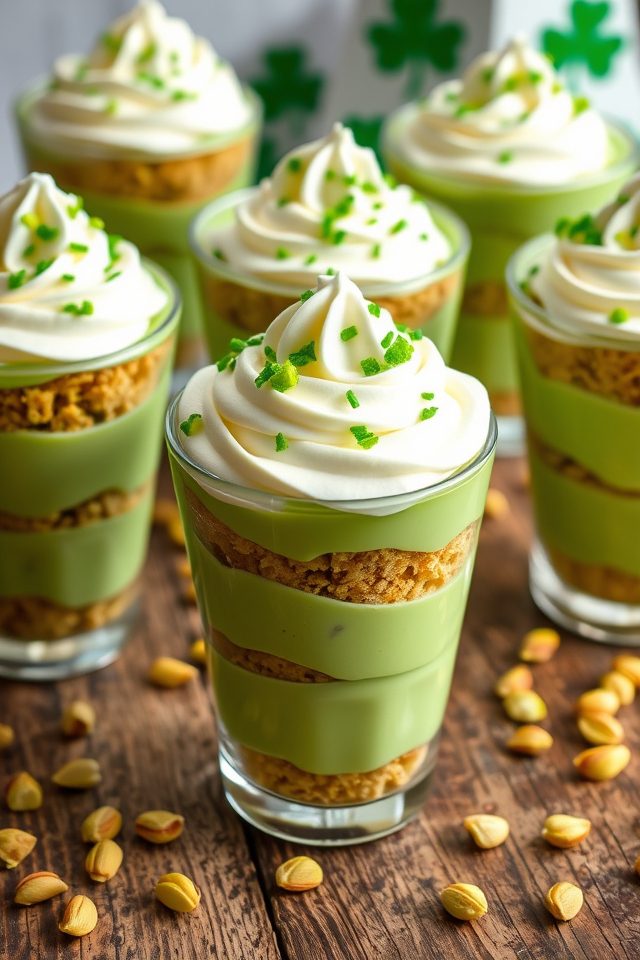 layered pistachio pudding dessert