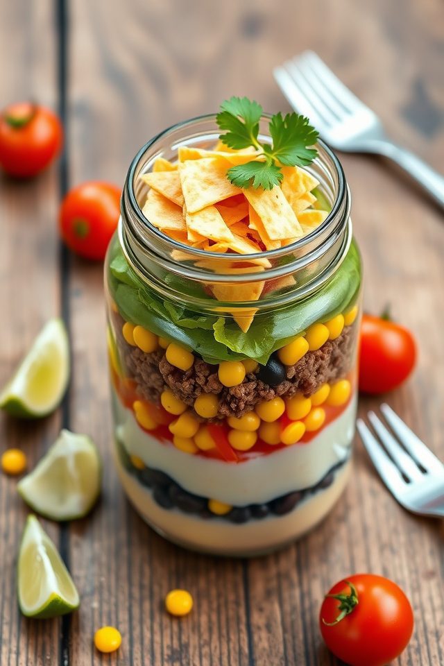 layered portable taco salad