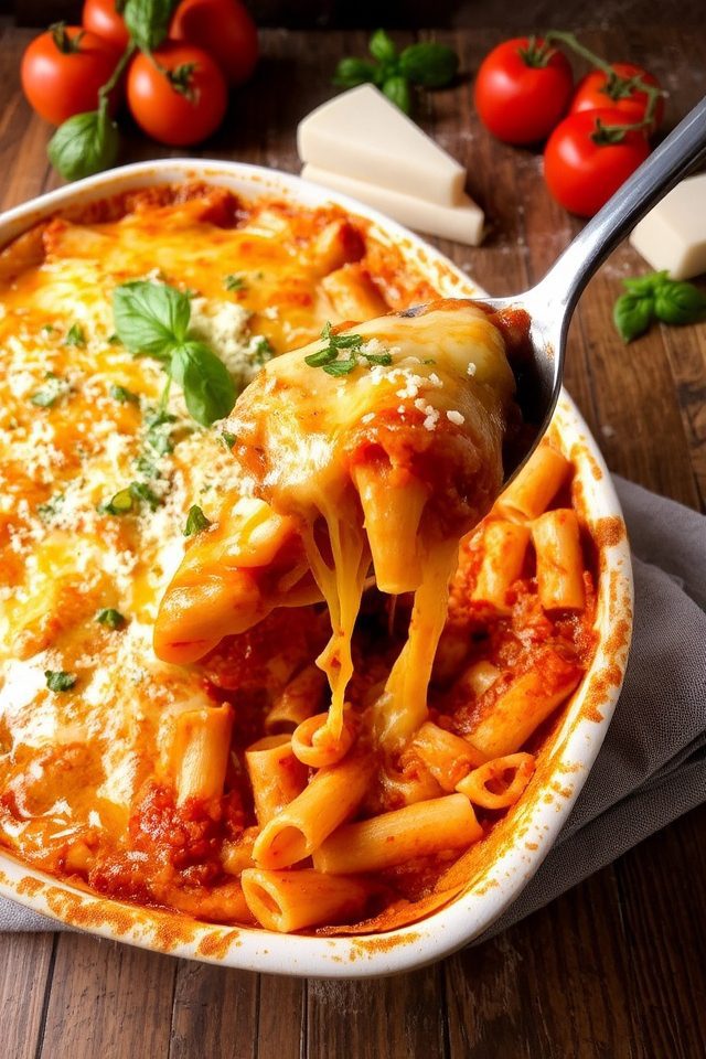 layers of cheesy pasta