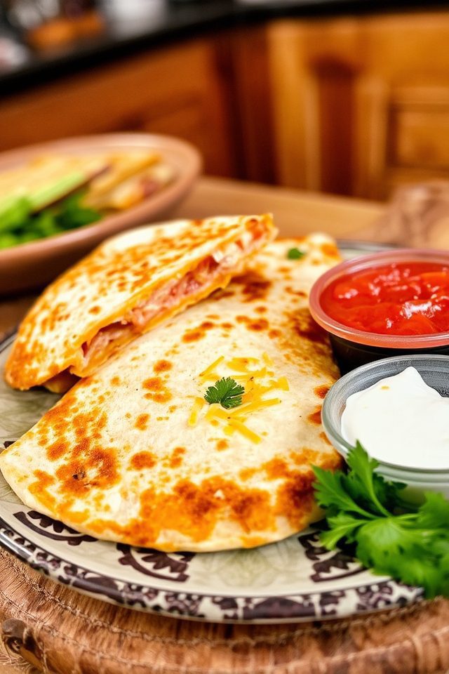 leftover turkey cheese quesadilla