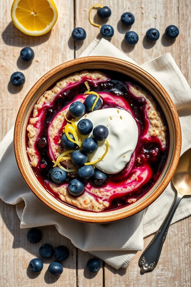 lemon blueberry cheesecake oats