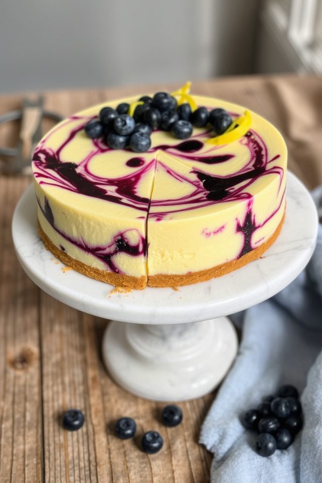 lemon blueberry cheesecake swirl